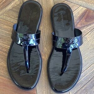 Tory Burch Glossy Black Sandals